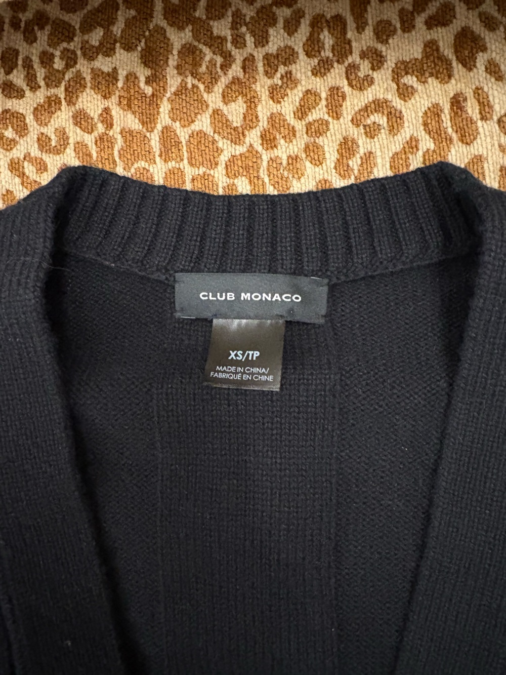 Club Monaco Black V-Neck Button Cardigan - Picture 2 of 5